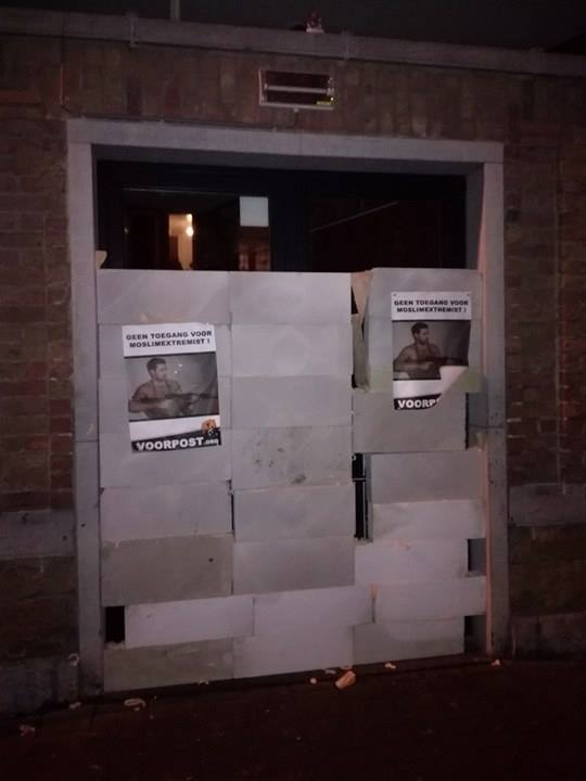 Extremist Abou Jahjah niet welkom in Gent: Voorpost metselt ingang tot zaal dicht