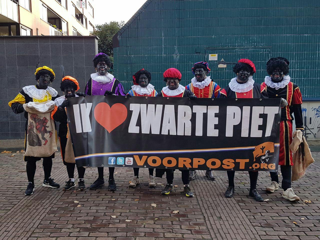 Voorpost en PEGIDA voeren actie voor Zwarte Piet in Utrecht