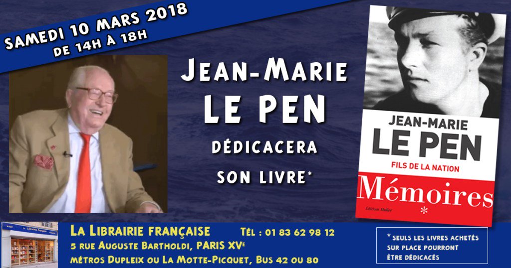 Eerste deel memoires Jean-Marie Le Pen, 100.000 exemplaren verkocht