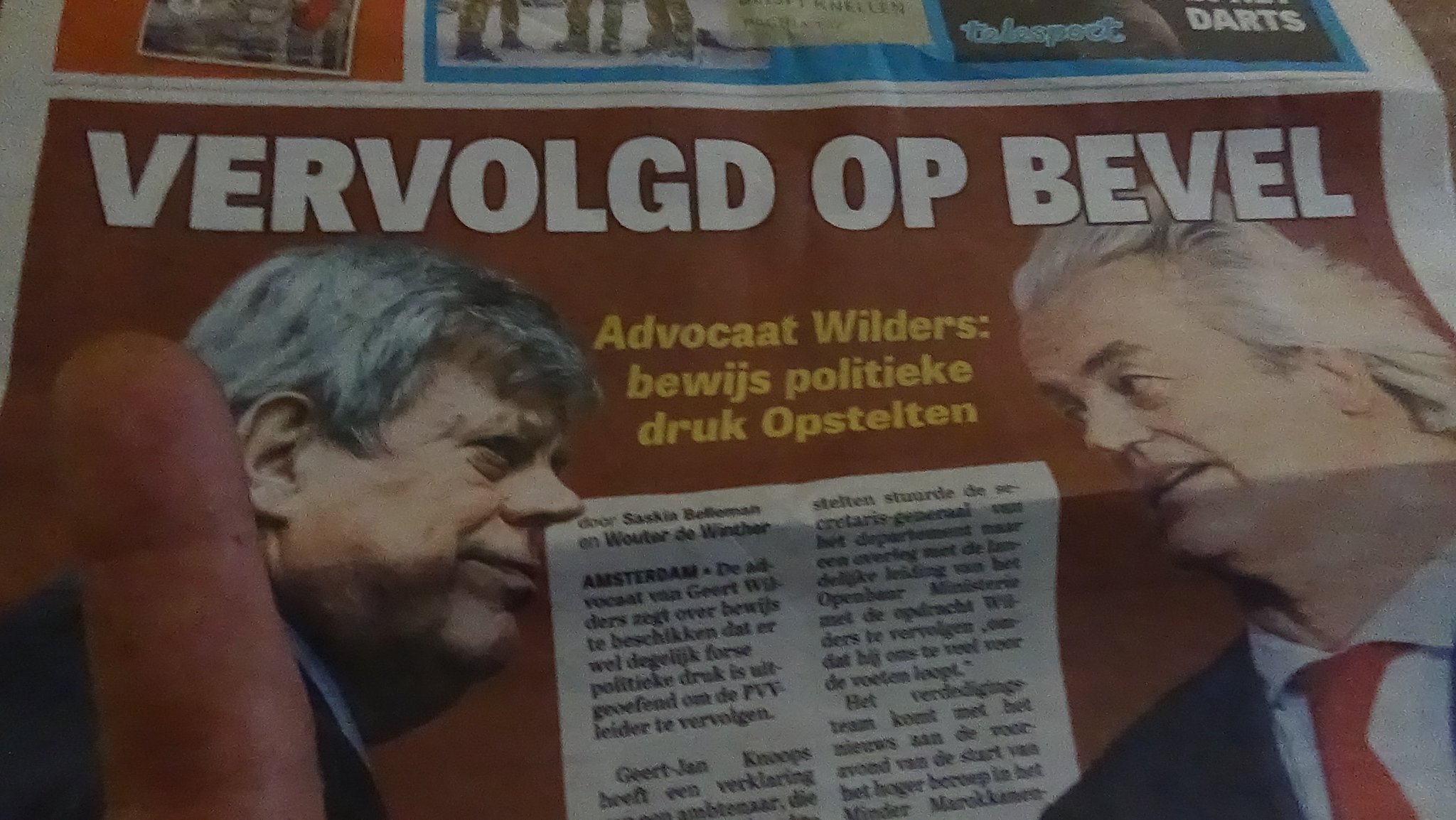 Voorlopig geen parlementaire enquête politieke vervolging Geert Wilders