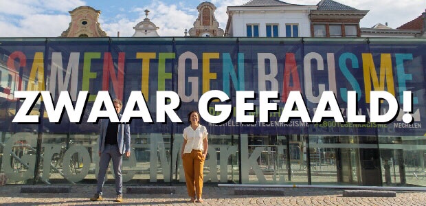 Mechelaar lust anti-racismecampagne van Bart Somers niet, zowat niemand kleefde anti-racismezelfklever