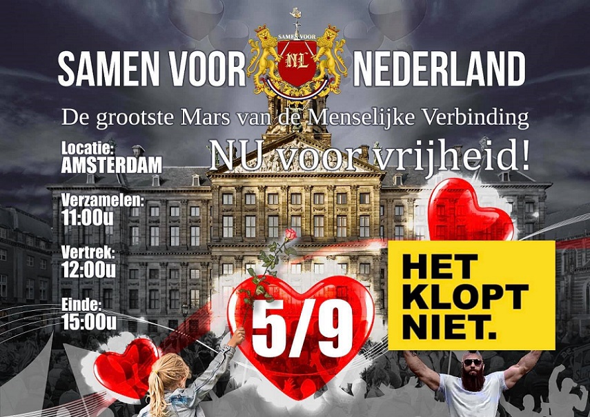 Meer dan 100.000 mensen bij demonstratie ‘Samen voor Nederland’ in Amsterdam